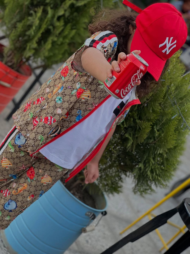 ست وست و شلوارک کرپ بچگانه طرح آکواریومی کرمی مناسب ۲ تا ۱۰ سال